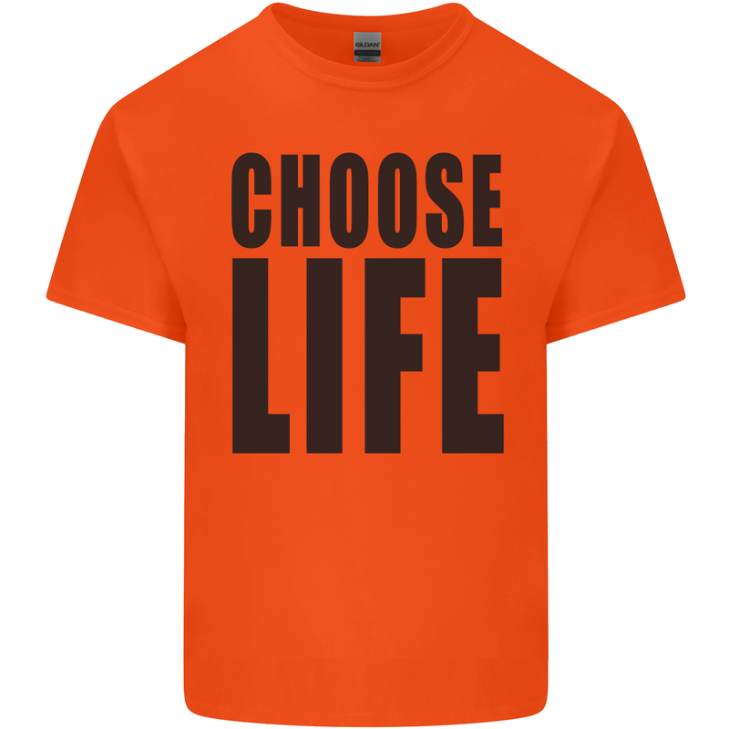 Choose Life Fancy Dress Outfit Costume Mens Cotton T-Shirt Tee Top Orange