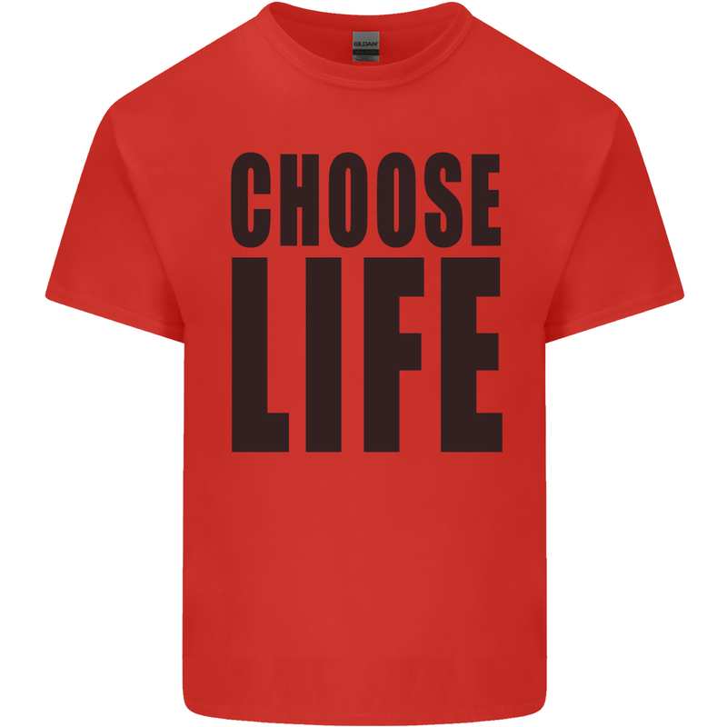 Choose Life Fancy Dress Outfit Costume Mens Cotton T-Shirt Tee Top Red