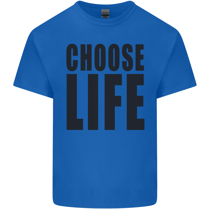 Choose Life Fancy Dress Outfit Costume Mens Cotton T-Shirt Tee Top Royal Blue