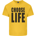 Choose Life Fancy Dress Outfit Costume Mens Cotton T-Shirt Tee Top Yellow