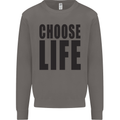 Choose Life Fancy Dress Outfit Costume Mens Sweatshirt Jumper Charcoal