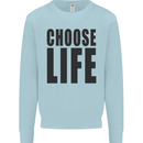 Choose Life Fancy Dress Outfit Costume Mens Sweatshirt Jumper Light Blue