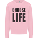 Choose Life Fancy Dress Outfit Costume Mens Sweatshirt Jumper Light Pink
