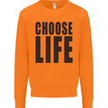Choose Life Fancy Dress Outfit Costume Mens Sweatshirt Jumper Orange