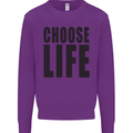 Choose Life Fancy Dress Outfit Costume Mens Sweatshirt Jumper Purple