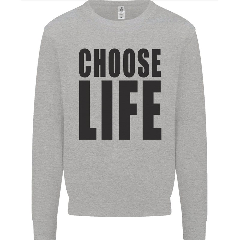 Choose Life Fancy Dress Outfit Costume Mens Sweatshirt Jumper Sports Grey