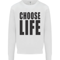 Choose Life Fancy Dress Outfit Costume Mens Sweatshirt Jumper White