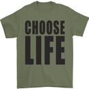 Choose Life Fancy Dress Outfit Costume Mens T-Shirt Cotton Gildan Military Green