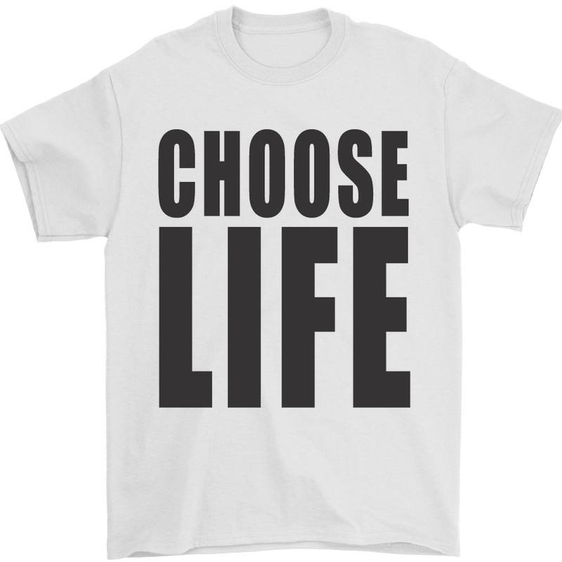 Choose Life Fancy Dress Outfit Costume Mens T-Shirt Cotton Gildan White