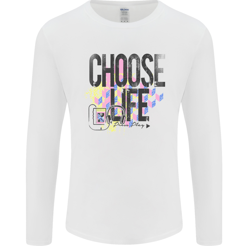 Choose Life Mens Long Sleeve T-Shirt White