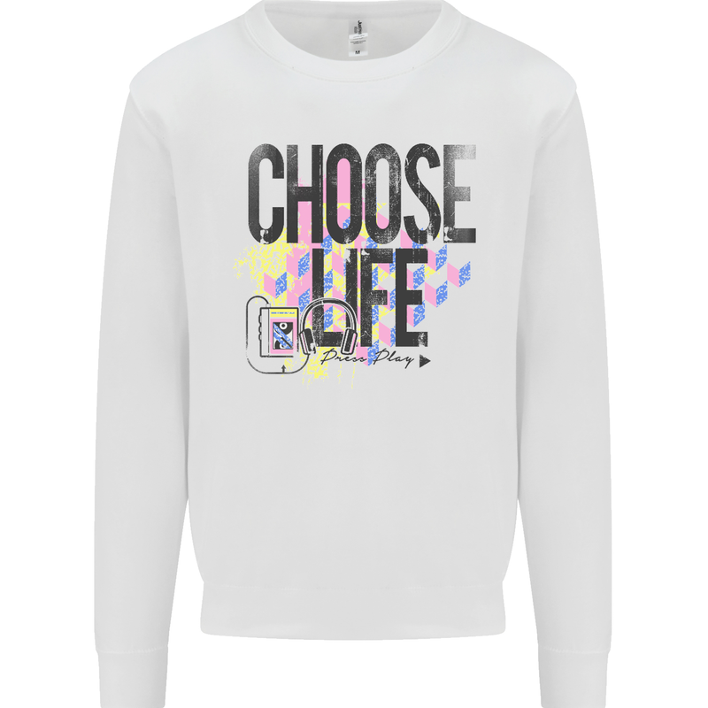Choose Life Mens Sweatshirt Jumper White