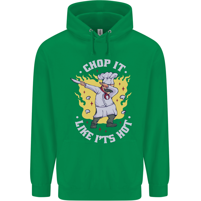 Chop It Like Its Hot Funny Chef Cook BBQ Childrens Kids Hoodie Irish Green