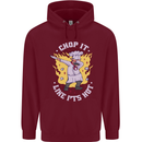 Chop It Like Its Hot Funny Chef Cook BBQ Childrens Kids Hoodie Maroon