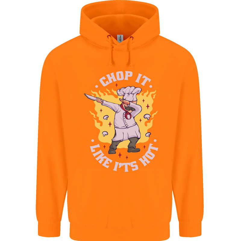Chop It Like Its Hot Funny Chef Cook BBQ Childrens Kids Hoodie Orange