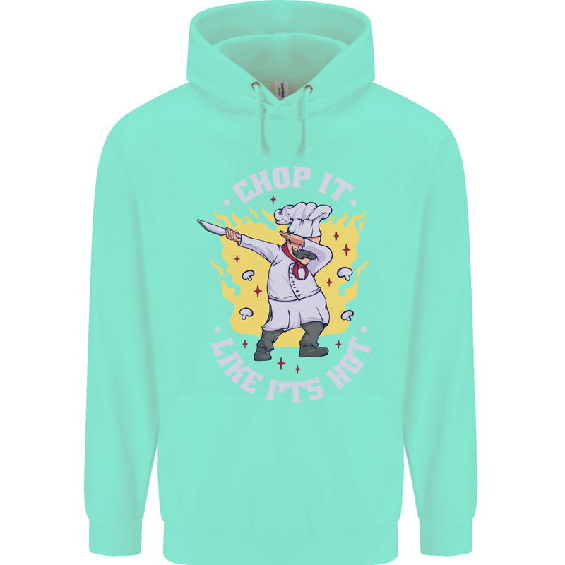 Chop It Like Its Hot Funny Chef Cook BBQ Childrens Kids Hoodie Peppermint