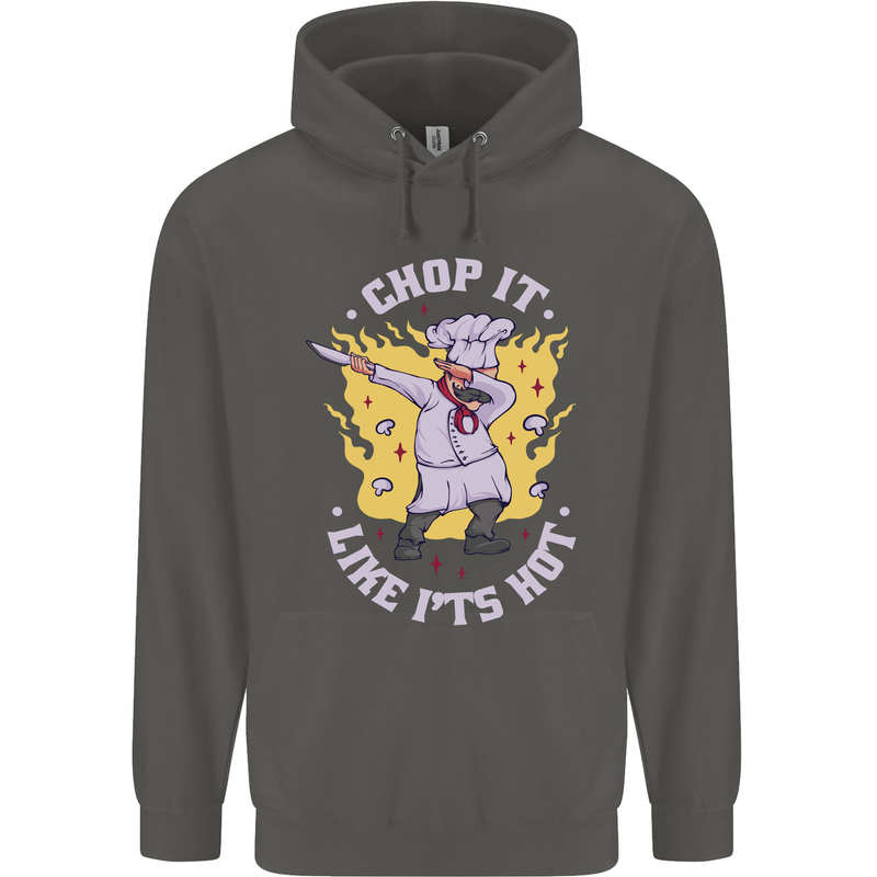 Chop It Like Its Hot Funny Chef Cook BBQ Childrens Kids Hoodie Storm Grey