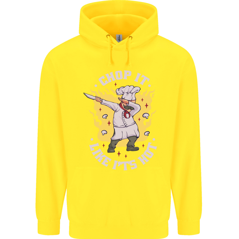 Chop It Like Its Hot Funny Chef Cook BBQ Childrens Kids Hoodie Yellow