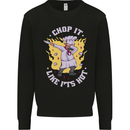 Chop It Like Its Hot Funny Chef Cook BBQ Kids Sweatshirt Jumper Black