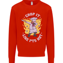 Chop It Like Its Hot Funny Chef Cook BBQ Kids Sweatshirt Jumper Bright Red