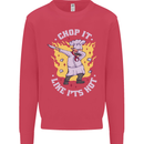 Chop It Like Its Hot Funny Chef Cook BBQ Kids Sweatshirt Jumper Heliconia