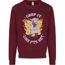 Chop It Like Its Hot Funny Chef Cook BBQ Kids Sweatshirt Jumper Maroon