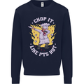 Chop It Like Its Hot Funny Chef Cook BBQ Kids Sweatshirt Jumper Navy Blue