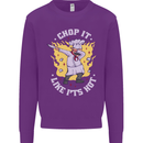 Chop It Like Its Hot Funny Chef Cook BBQ Kids Sweatshirt Jumper Purple
