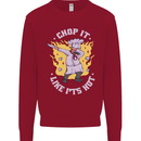 Chop It Like Its Hot Funny Chef Cook BBQ Kids Sweatshirt Jumper Red
