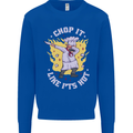 Chop It Like Its Hot Funny Chef Cook BBQ Kids Sweatshirt Jumper Royal Blue