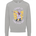 Chop It Like Its Hot Funny Chef Cook BBQ Kids Sweatshirt Jumper Sports Grey