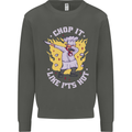 Chop It Like Its Hot Funny Chef Cook BBQ Kids Sweatshirt Jumper Storm Grey