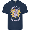 Chop It Like Its Hot Funny Chef Cook BBQ Kids T-Shirt Childrens Navy Blue