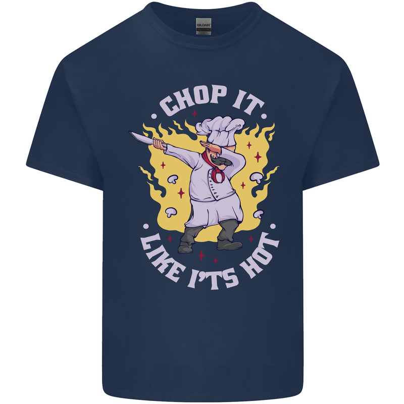 Chop It Like Its Hot Funny Chef Cook BBQ Kids T-Shirt Childrens Navy Blue