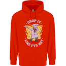 Chop It Like Its Hot Funny Chef Cook BBQ Mens 80% Cotton Hoodie Bright Red