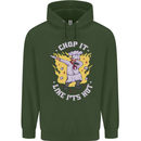 Chop It Like Its Hot Funny Chef Cook BBQ Mens 80% Cotton Hoodie Forest Green