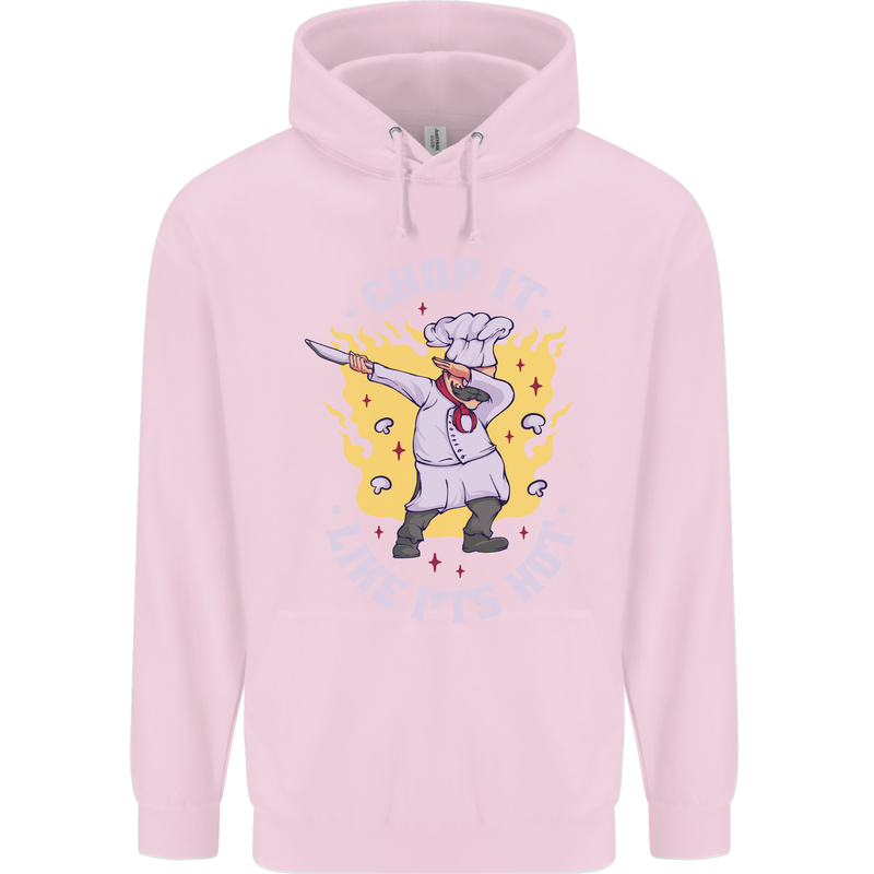 Chop It Like Its Hot Funny Chef Cook BBQ Mens 80% Cotton Hoodie Light Pink