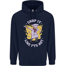 Chop It Like Its Hot Funny Chef Cook BBQ Mens 80% Cotton Hoodie Navy Blue
