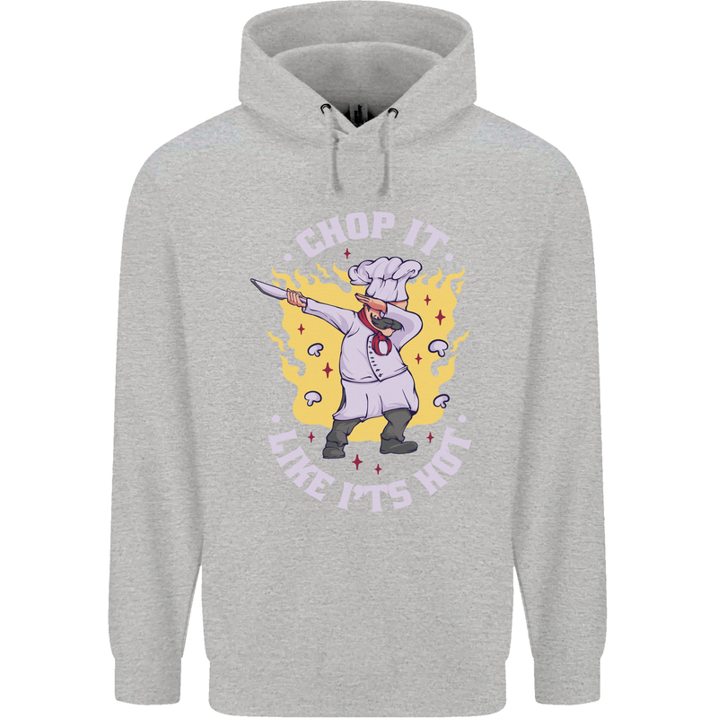 Chop It Like Its Hot Funny Chef Cook BBQ Mens 80% Cotton Hoodie Sports Grey