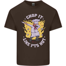 Chop It Like Its Hot Funny Chef Cook BBQ Mens Cotton T-Shirt Tee Top Dark Chocolate
