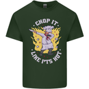 Chop It Like Its Hot Funny Chef Cook BBQ Mens Cotton T-Shirt Tee Top Forest Green
