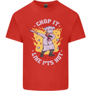 Chop It Like Its Hot Funny Chef Cook BBQ Mens Cotton T-Shirt Tee Top Red