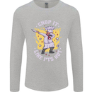 Chop It Like Its Hot Funny Chef Cook BBQ Mens Long Sleeve T-Shirt Sports Grey