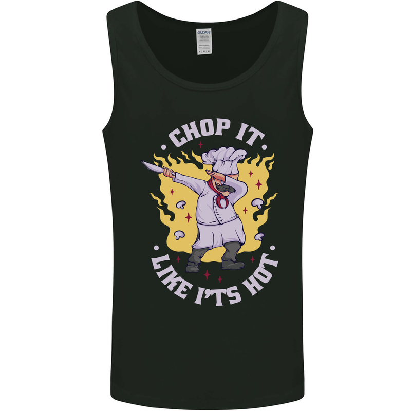 Chop It Like Its Hot Funny Chef Cook BBQ Mens Vest Tank Top Black