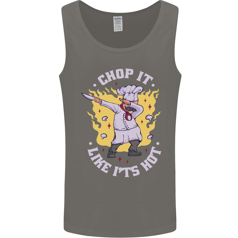 Chop It Like Its Hot Funny Chef Cook BBQ Mens Vest Tank Top Charcoal