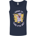 Chop It Like Its Hot Funny Chef Cook BBQ Mens Vest Tank Top Navy Blue