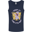 Chop It Like Its Hot Funny Chef Cook BBQ Mens Vest Tank Top Navy Blue