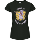 Chop It Like Its Hot Funny Chef Cook BBQ Womens Petite Cut T-Shirt Black