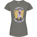 Chop It Like Its Hot Funny Chef Cook BBQ Womens Petite Cut T-Shirt Charcoal
