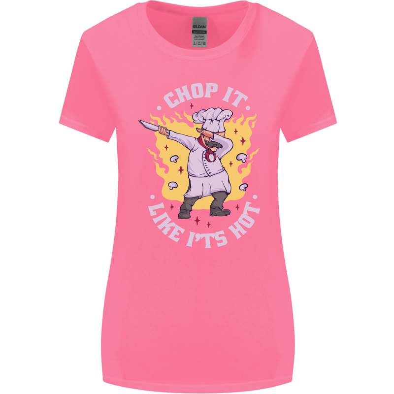 Chop It Like Its Hot Funny Chef Cook BBQ Womens Wider Cut T-Shirt Azalea