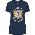 Chop It Like Its Hot Funny Chef Cook BBQ Womens Wider Cut T-Shirt Navy Blue